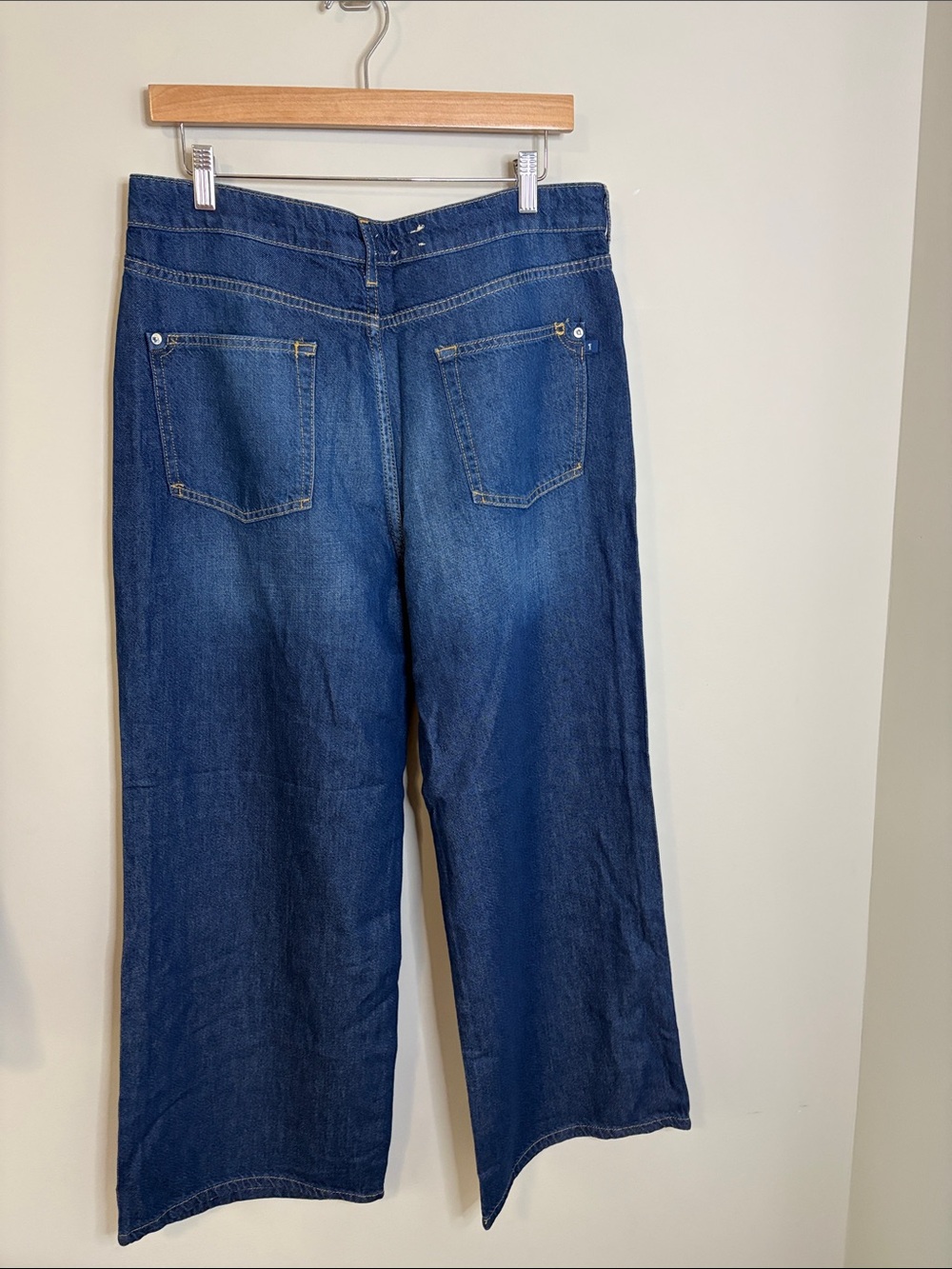 Anthropologie Pilcro the Annie Jean Dark Wash Wide Leg Baggy Sz 31 Petite NEW - Picture 5 of 14